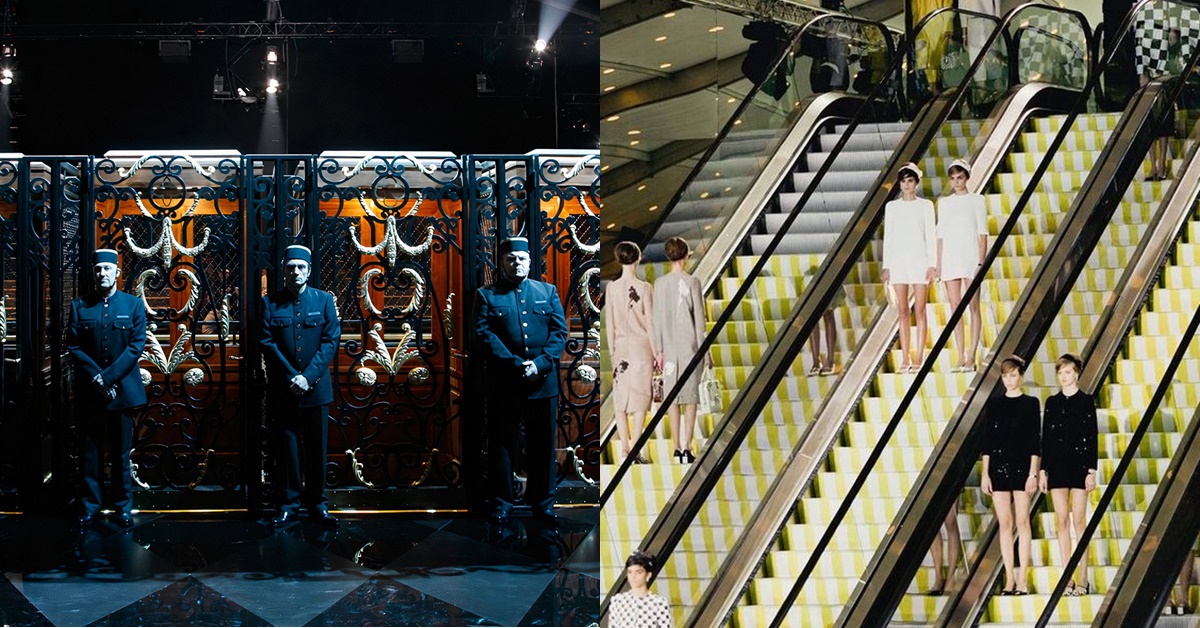 Khi Louis Vuitton đưa thang máy lên sàn diễn thời trang